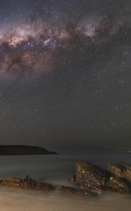 Preview wallpaper stars, galaxy, sky, sea, night