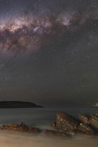 Preview wallpaper stars, galaxy, sky, sea, night