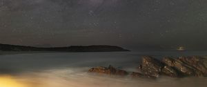 Preview wallpaper stars, galaxy, sky, sea, night