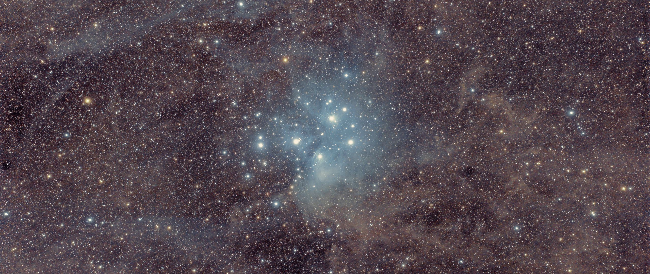 2560x1080 Wallpaper stars, glitter, glow, space, dark