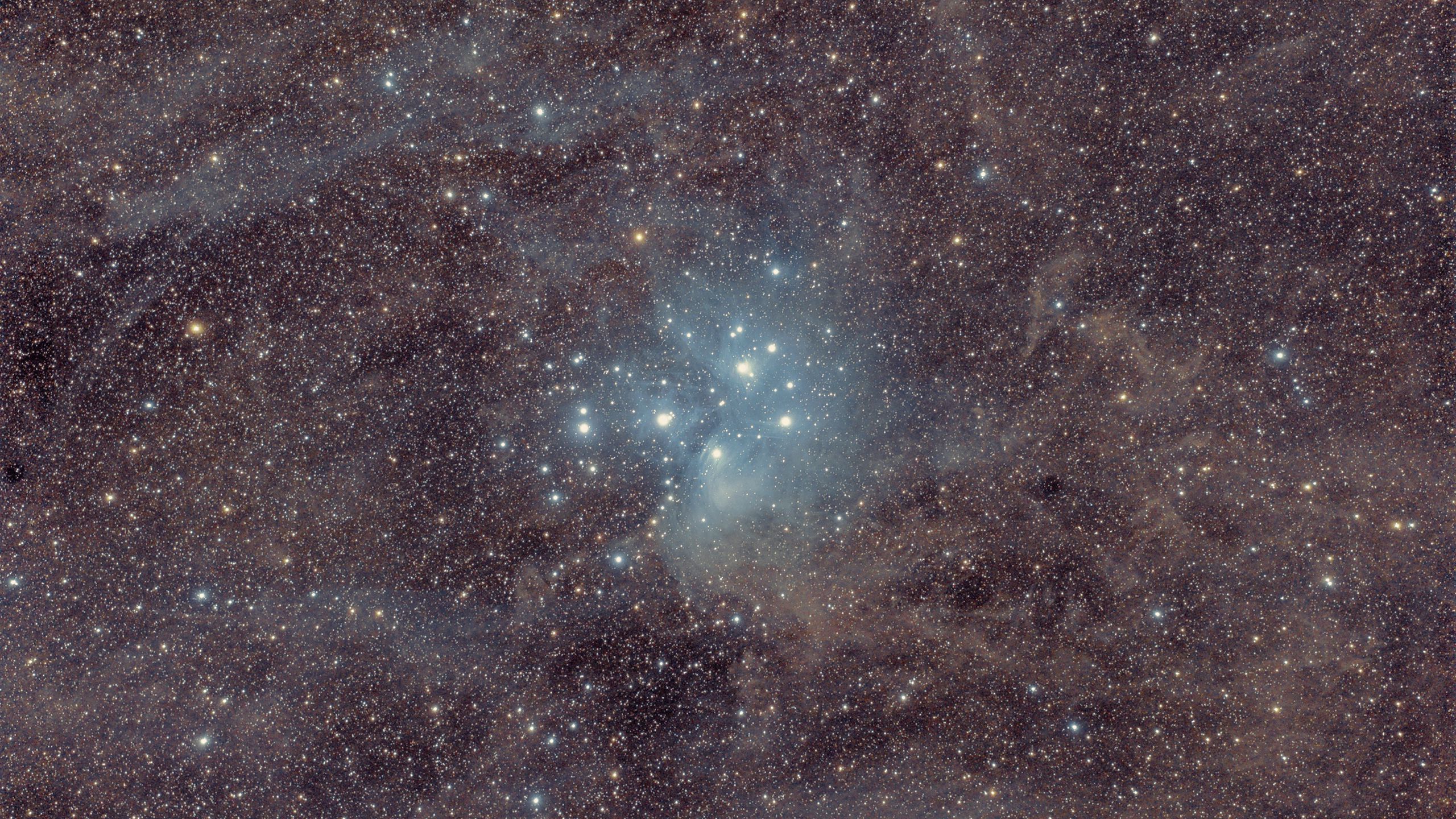 2560x1440 Wallpaper stars, glitter, glow, space, dark