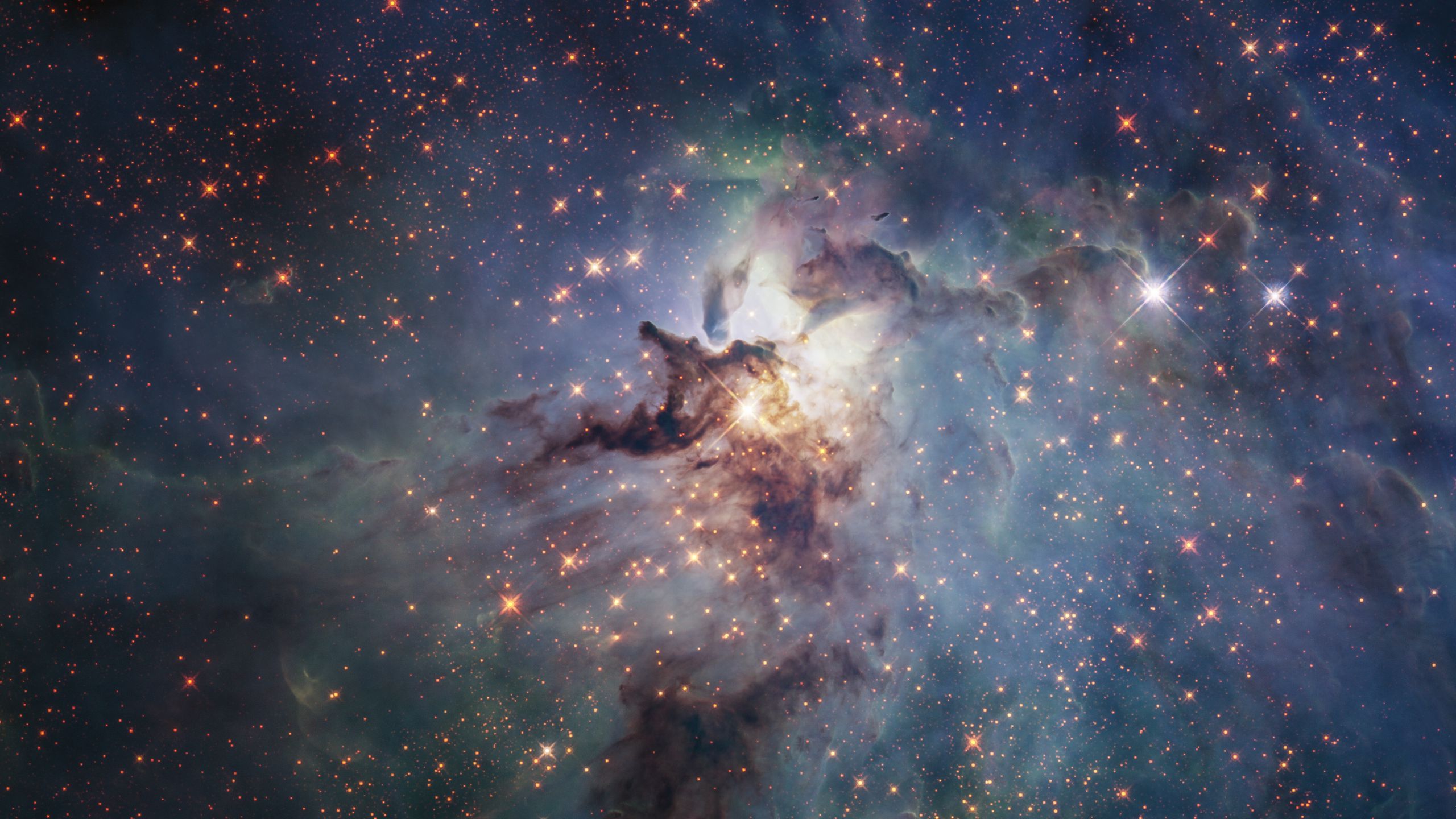 Download wallpaper 2560x1440 stars, glow, nebula, space widescreen 16:9 ...