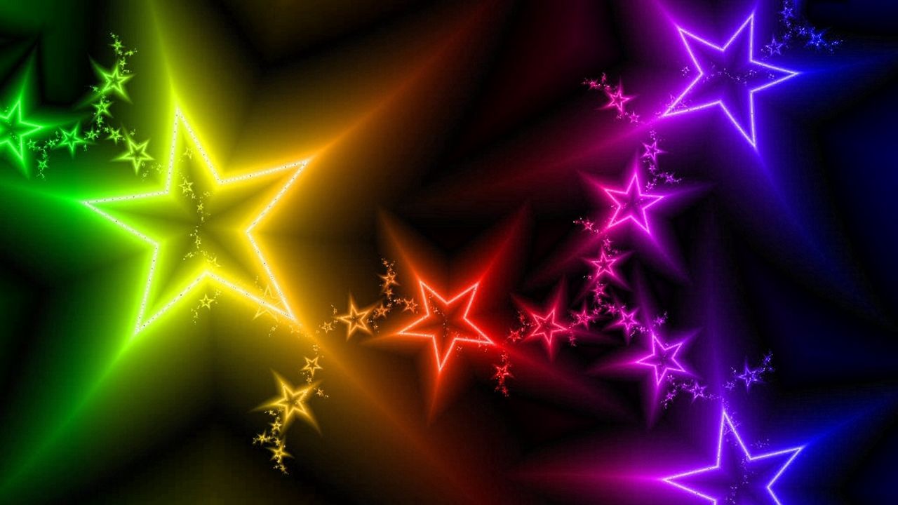 Wallpaper stars, light, colorful, abstract
