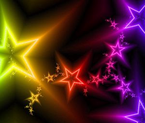 Preview wallpaper stars, light, colorful, abstract