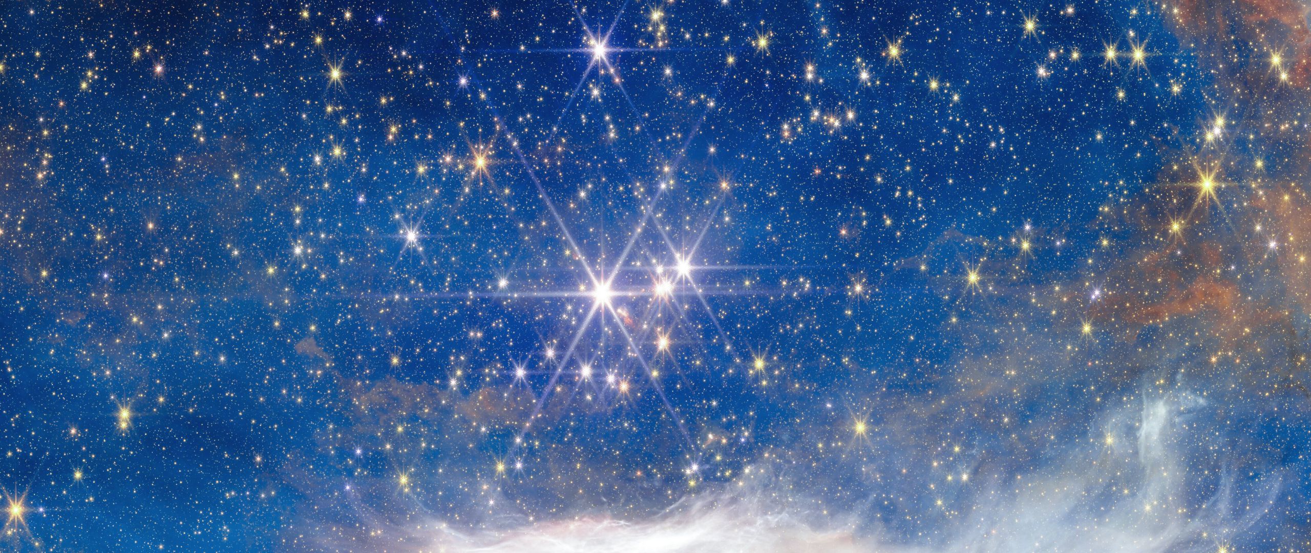 2560x1080 Wallpaper stars, nebula, shine, bright, space