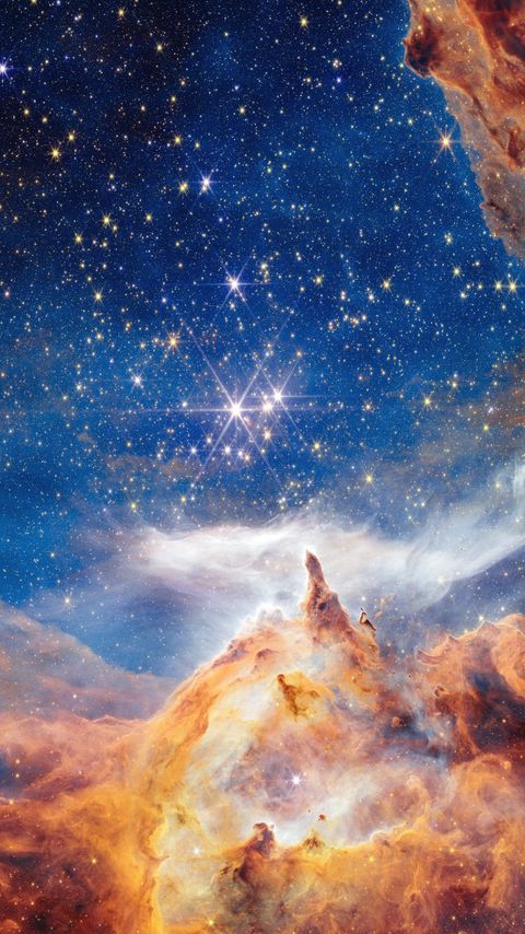 480x854 Wallpaper stars, nebula, shine, bright, space