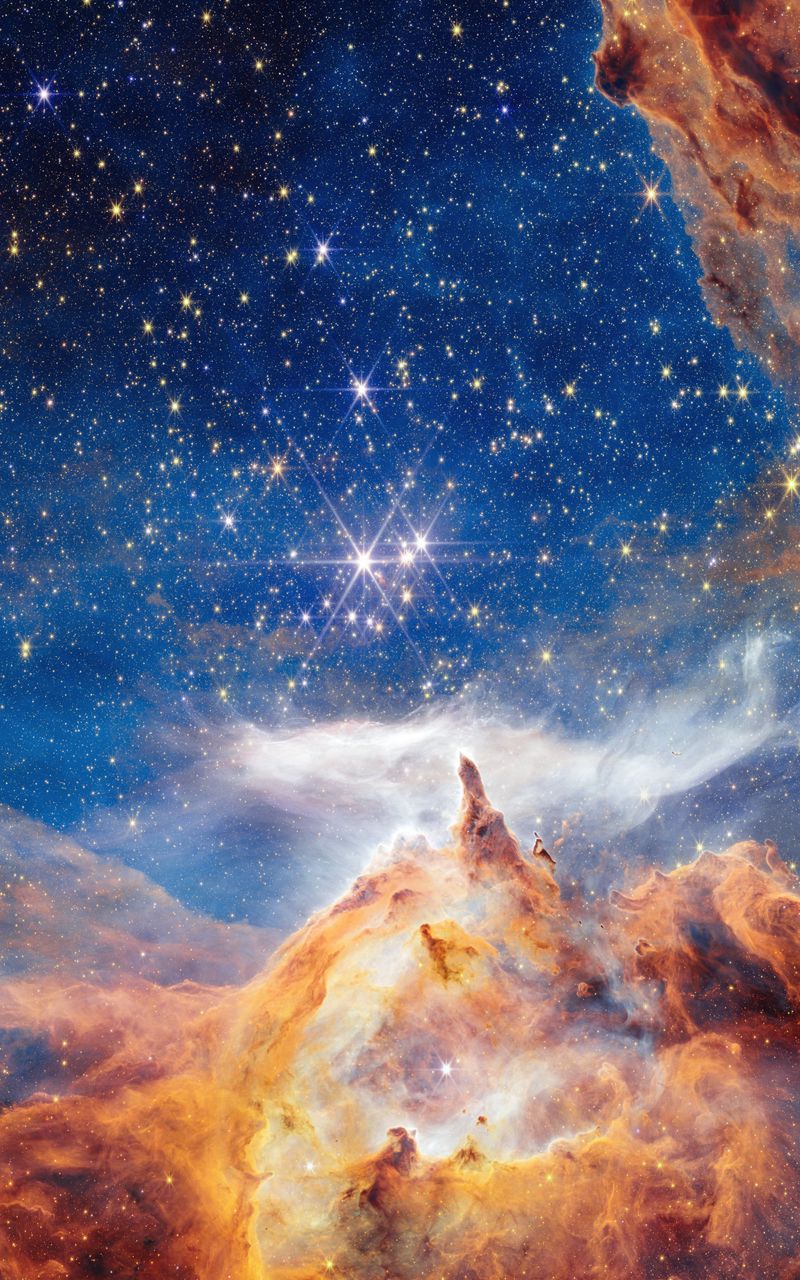 800x1280 Wallpaper stars, nebula, shine, bright, space