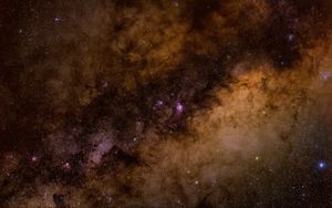 Preview wallpaper stars, nebula, space, galaxy, brown, universe