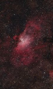 Preview wallpaper stars, nebulae, glitter, red, dark, space