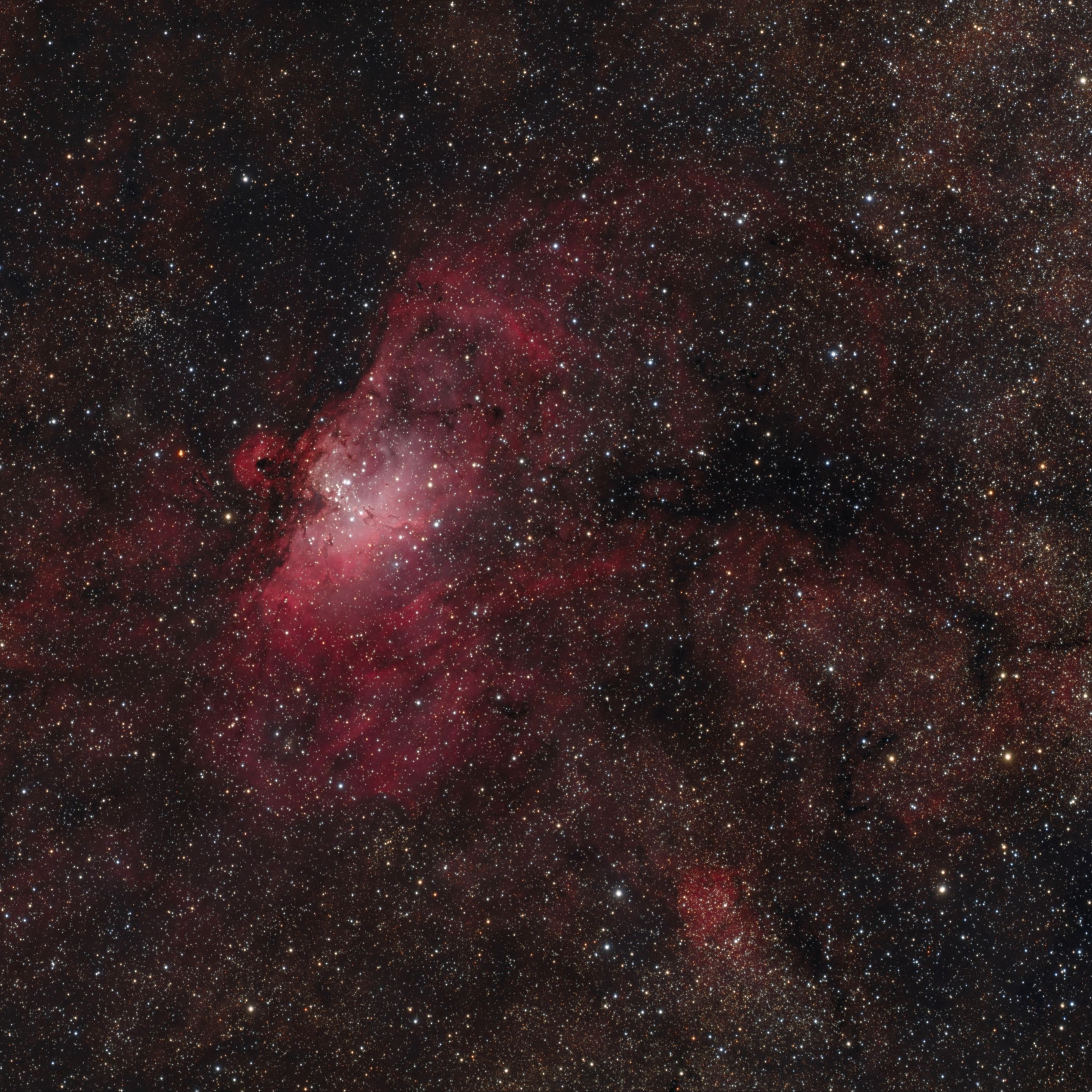 2780x2780 Wallpaper stars, nebulae, glitter, red, dark, space