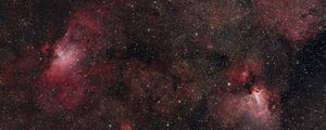 Preview wallpaper stars, nebulae, glitter, red, dark, space