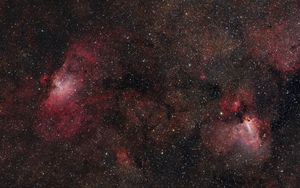 Preview wallpaper stars, nebulae, glitter, red, dark, space