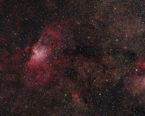 Preview wallpaper stars, nebulae, glitter, red, dark, space