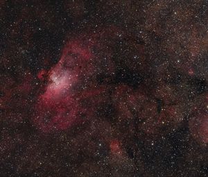 Preview wallpaper stars, nebulae, glitter, red, dark, space