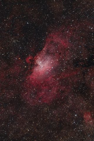 320x480 Wallpaper stars, nebulae, glitter, red, dark, space