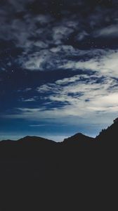 Preview wallpaper stars, night, sky, mountains
