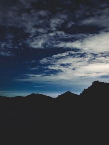 Preview wallpaper stars, night, sky, mountains