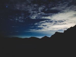 Preview wallpaper stars, night, sky, mountains