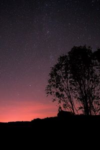 Preview wallpaper stars, night, trees, silhouettes, dark