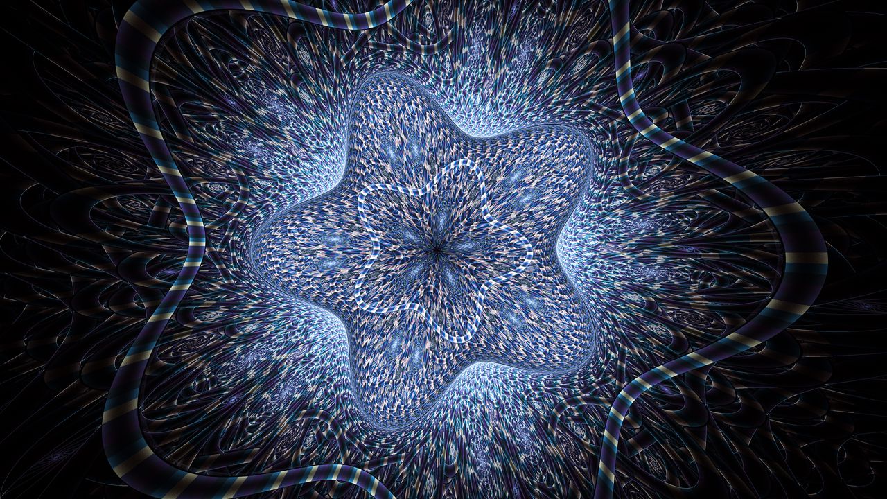 Wallpaper stars, pattern, fractal, glow, abstraction, blue