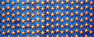 Preview wallpaper stars, pattern, texture, gold, blue