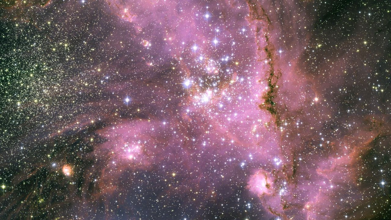 Wallpaper stars, pink, light, galaxy