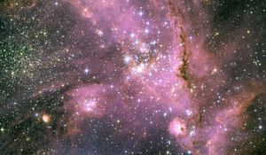 Preview wallpaper stars, pink, light, galaxy