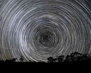 Preview wallpaper stars, rotation, long exposure, night, dark