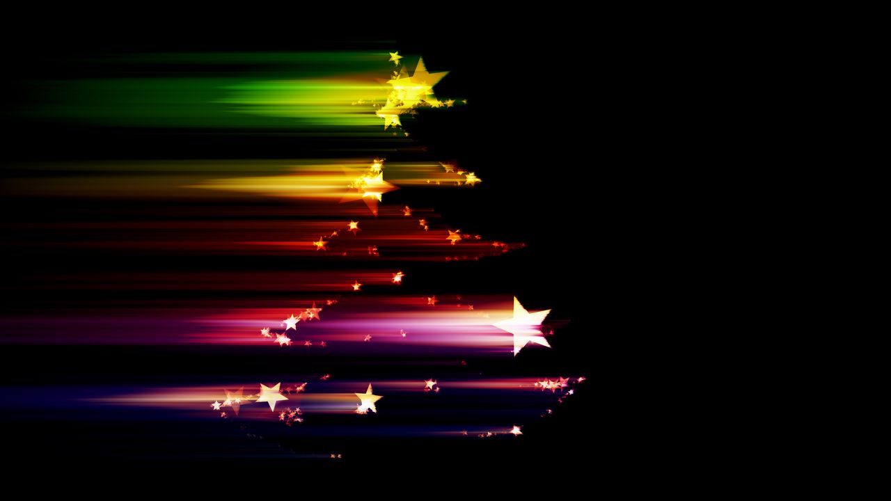 Wallpaper stars, shine, rays, colorful