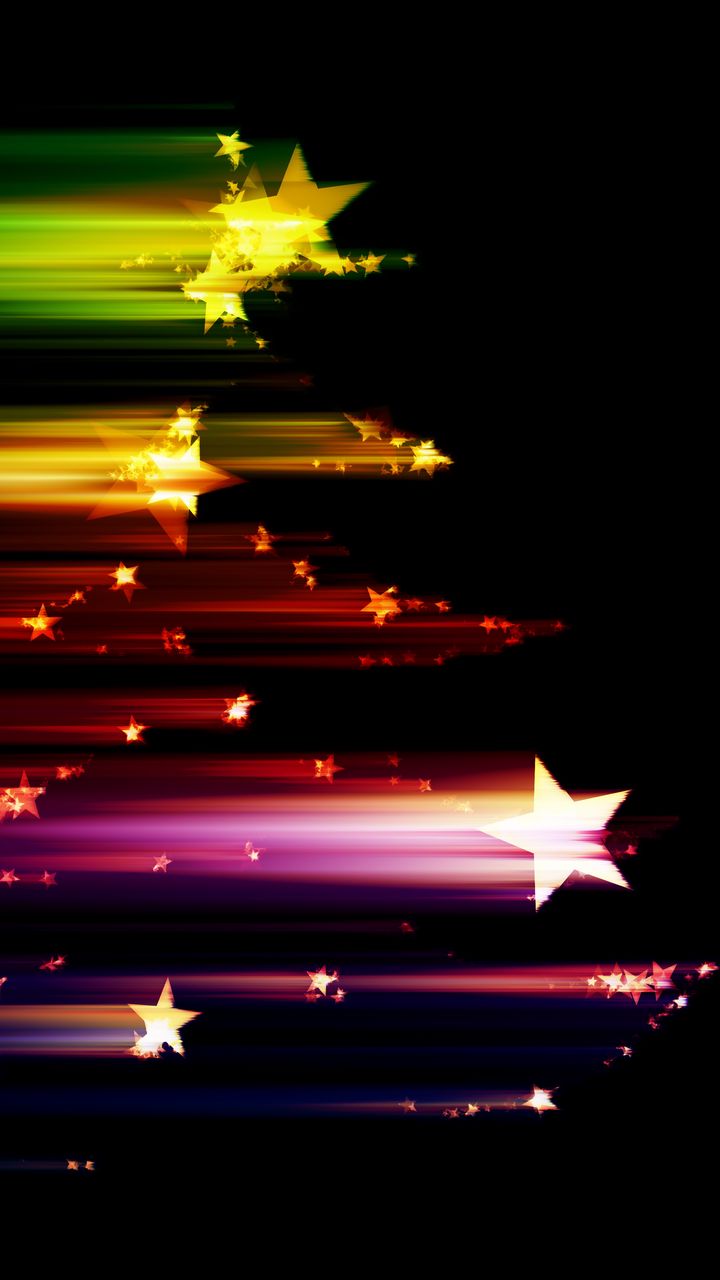 720x1280 Wallpaper stars, shine, rays, colorful