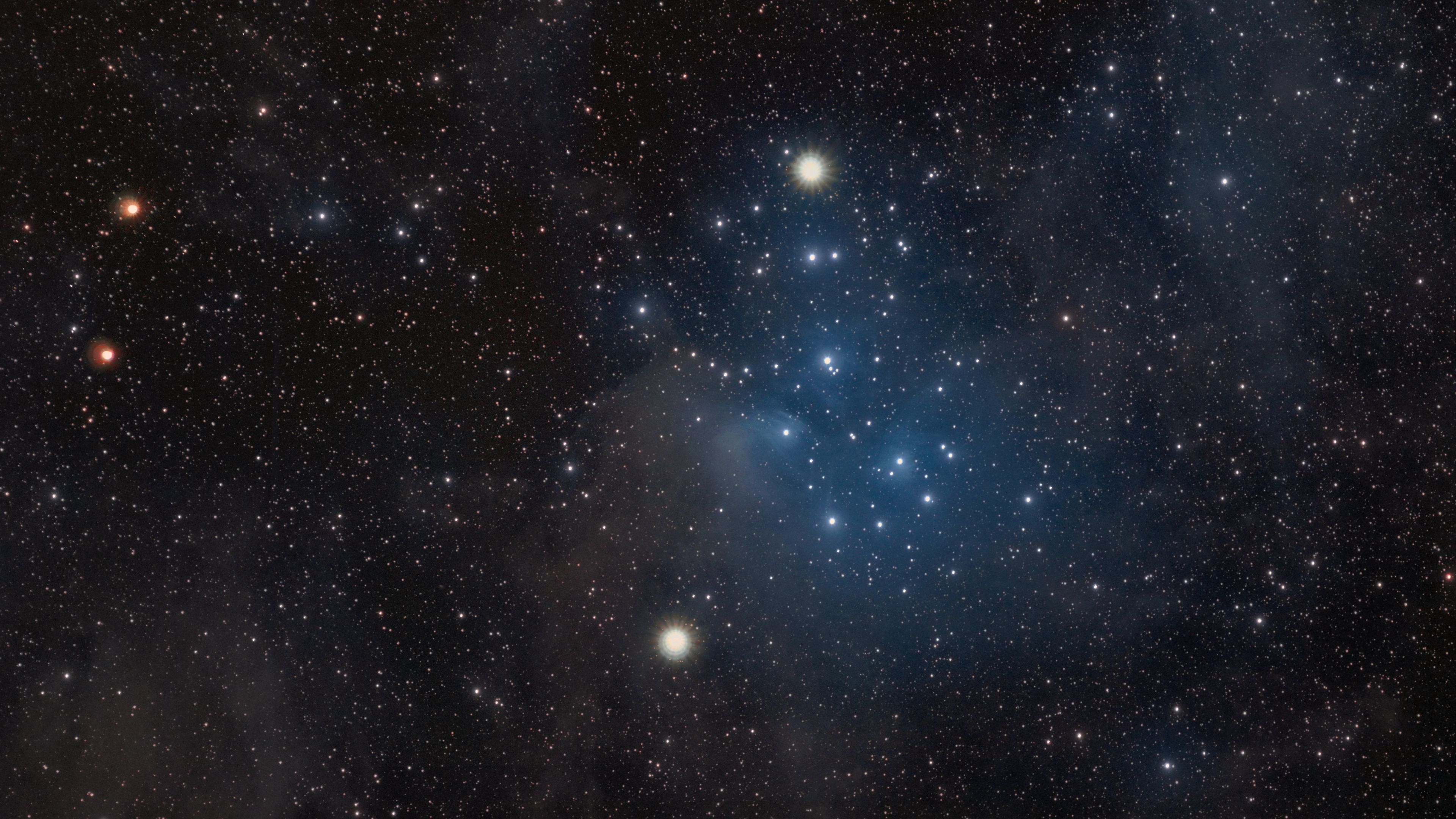 3840x2160 Wallpaper stars, sky, glow, dark, space