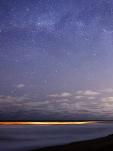 Preview wallpaper stars, sky, night, sea, horizon