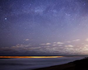 Preview wallpaper stars, sky, night, sea, horizon