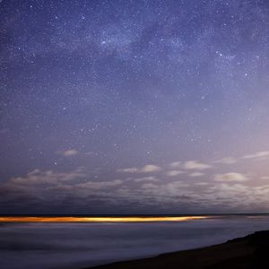 Preview wallpaper stars, sky, night, sea, horizon