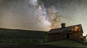 Preview wallpaper stars, sky, night, barn