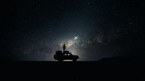 Preview wallpaper stars, sky, space, car