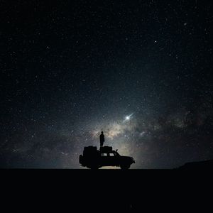 Preview wallpaper stars, sky, space, car