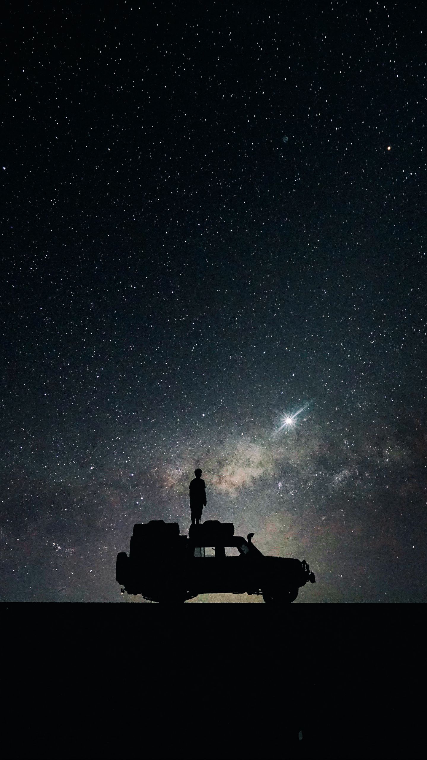 Download Wallpaper 1440x2560 Stars Sky Space Car Qhd Samsung Galaxy S6 S7 Edge Note Lg G4 Hd Background