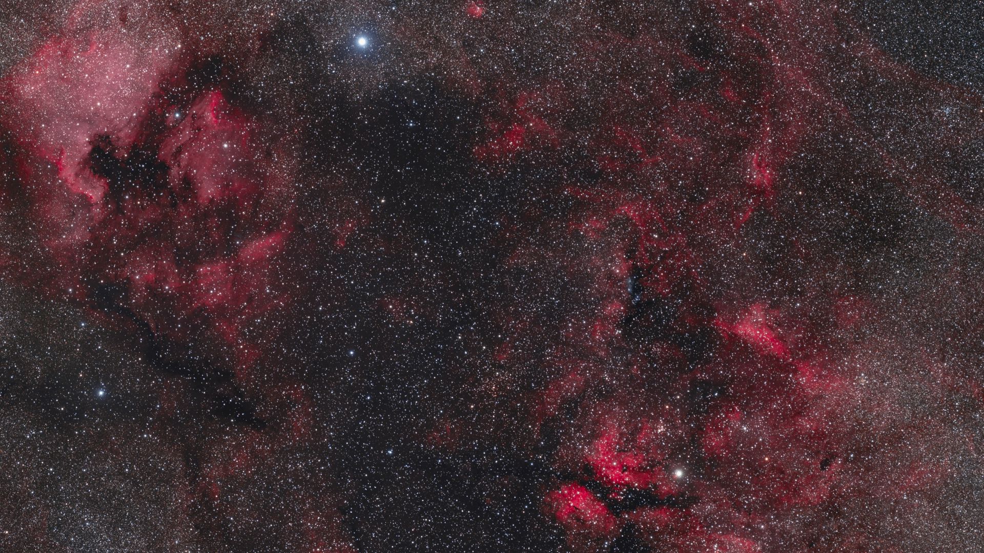 1920x1080 Wallpaper stars, space, nebula, universe, red, dark