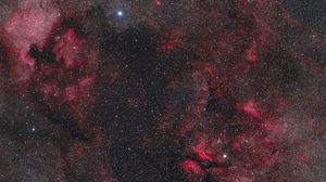 Preview wallpaper stars, space, nebula, universe, red, dark