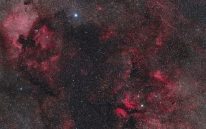 Preview wallpaper stars, space, nebula, universe, red, dark