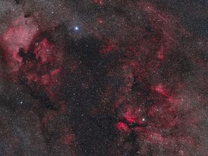 Preview wallpaper stars, space, nebula, universe, red, dark