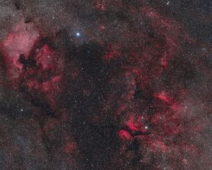 Preview wallpaper stars, space, nebula, universe, red, dark