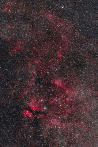 320x480 Wallpaper stars, space, nebula, universe, red, dark