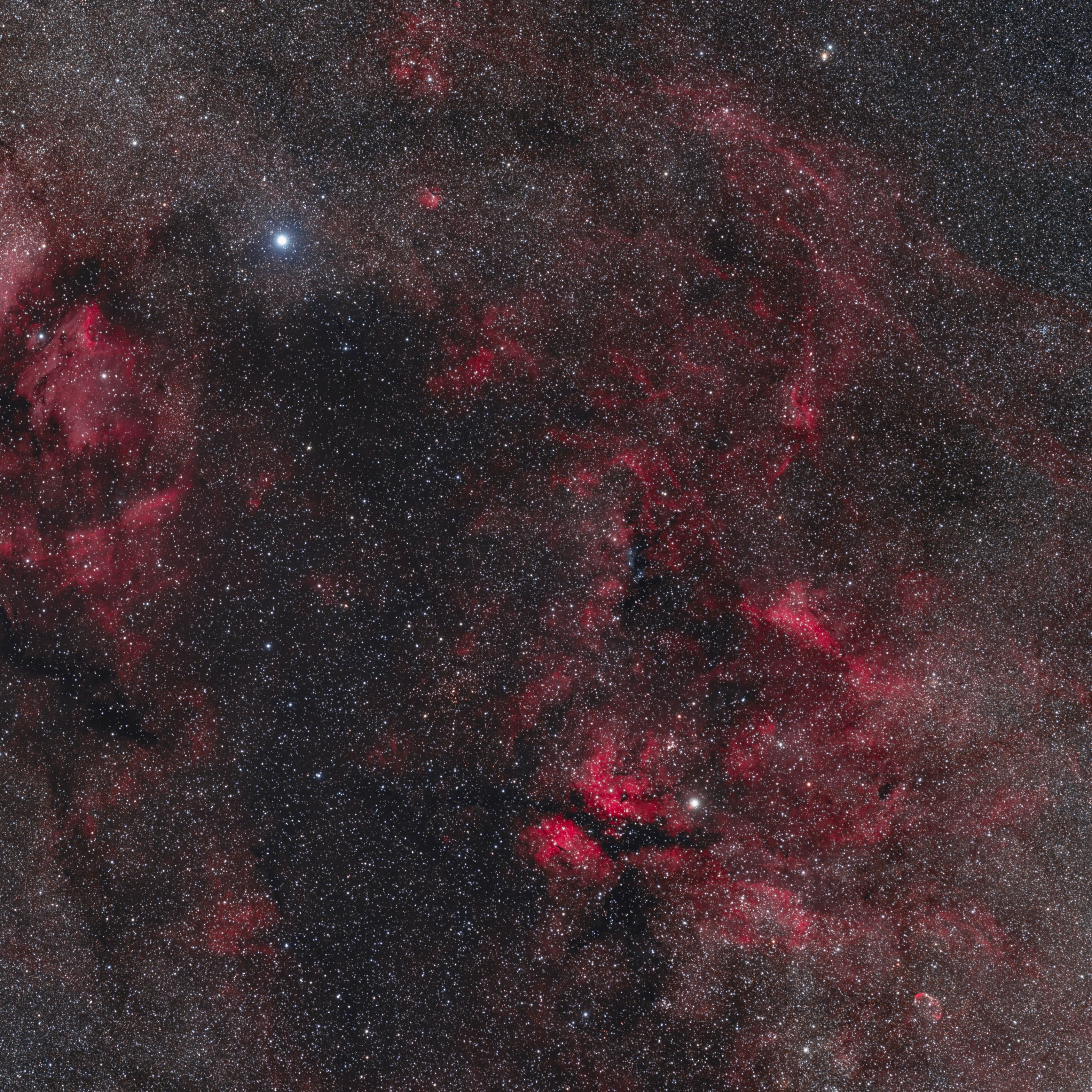 3415x3415 Wallpaper stars, space, nebula, universe, red, dark