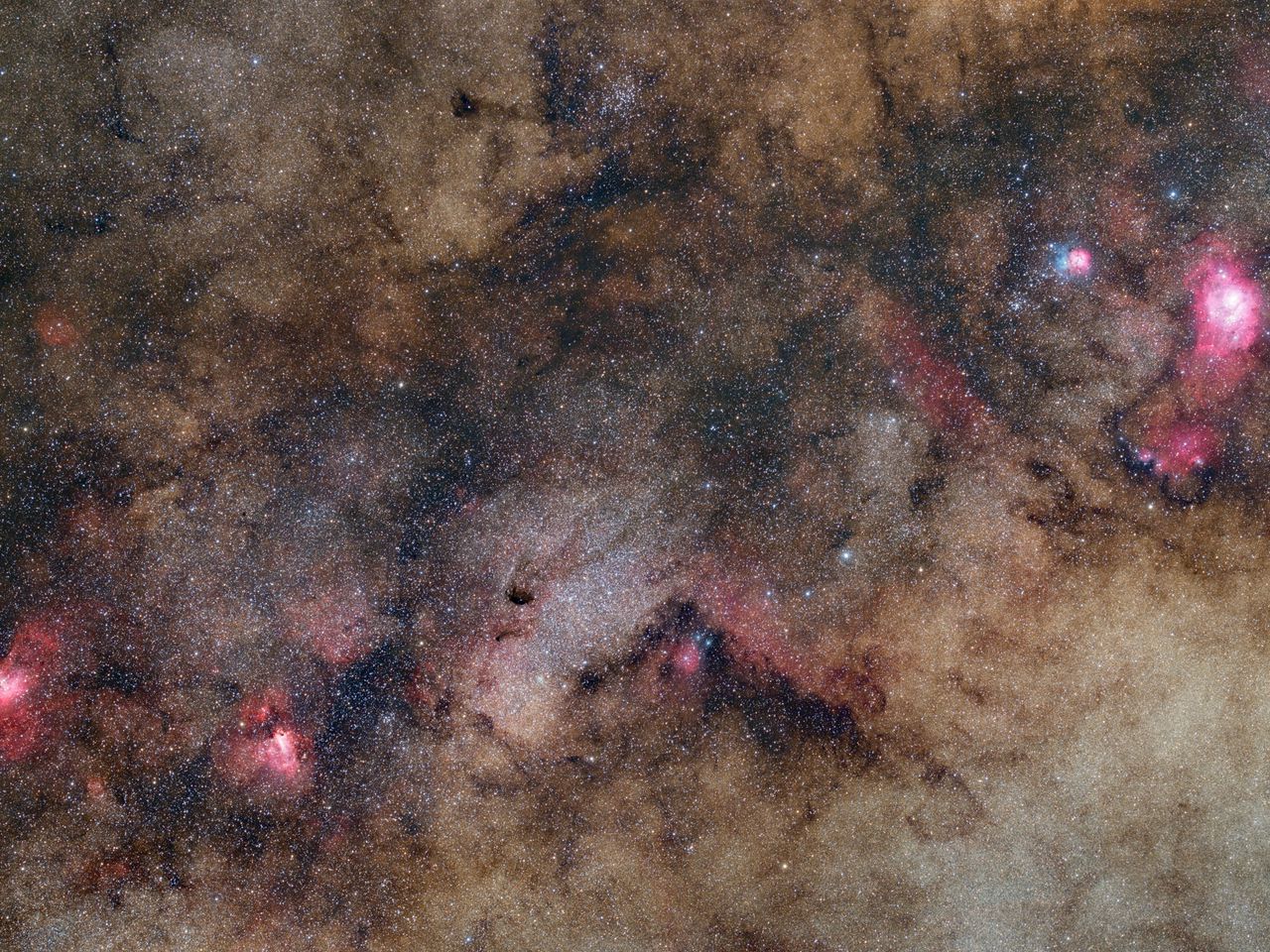 1280x960 Wallpaper stars, sparkles, nebula, space, dark