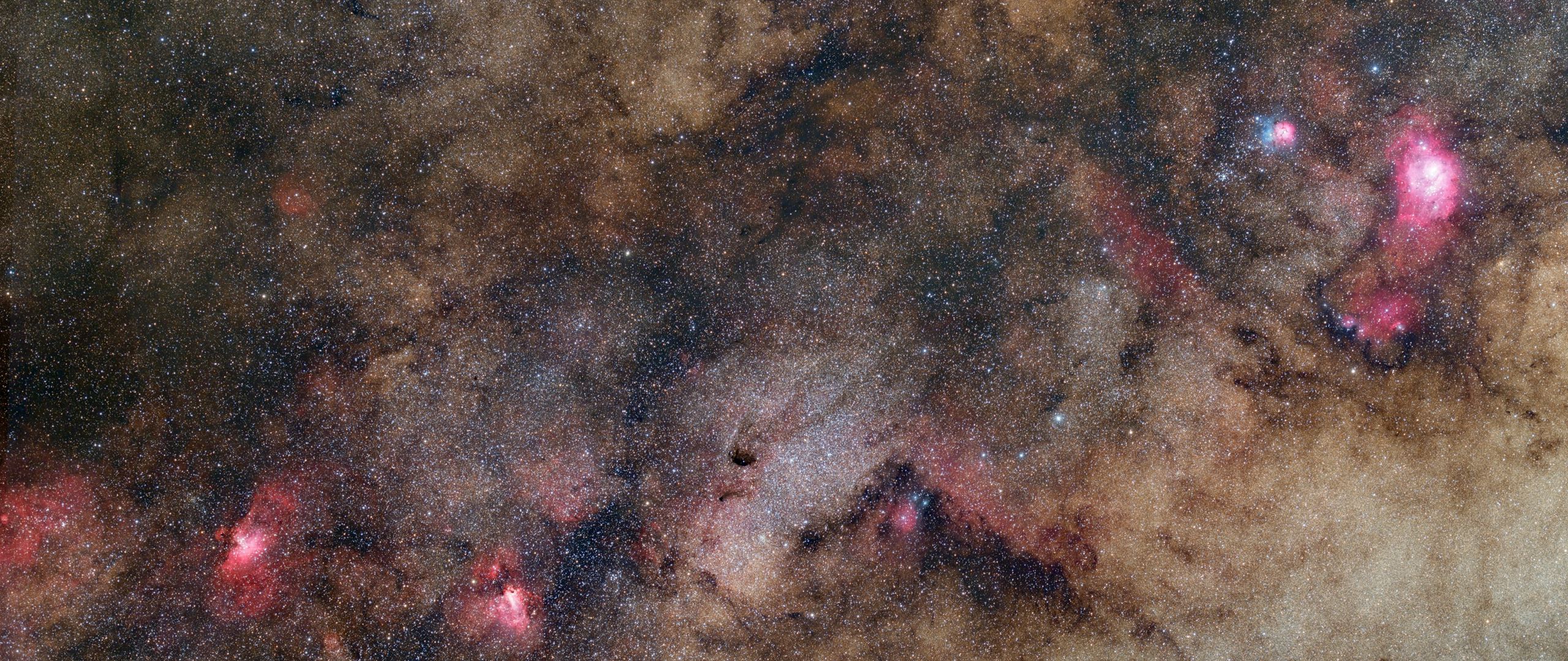 2560x1080 Wallpaper stars, sparkles, nebula, space, dark