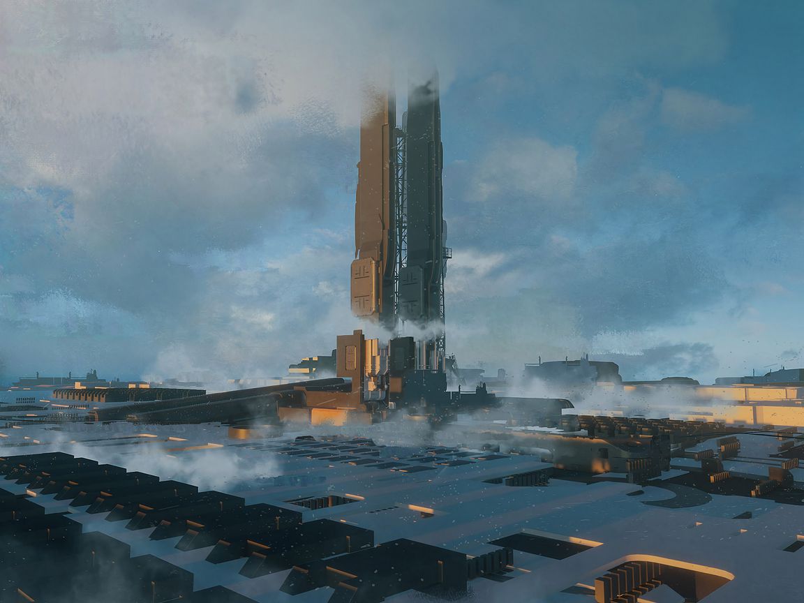 1152x864 Wallpaper station, fantasy, future, smoke, art