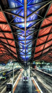 Preview wallpaper station, path, platform, roof, construction, hdr