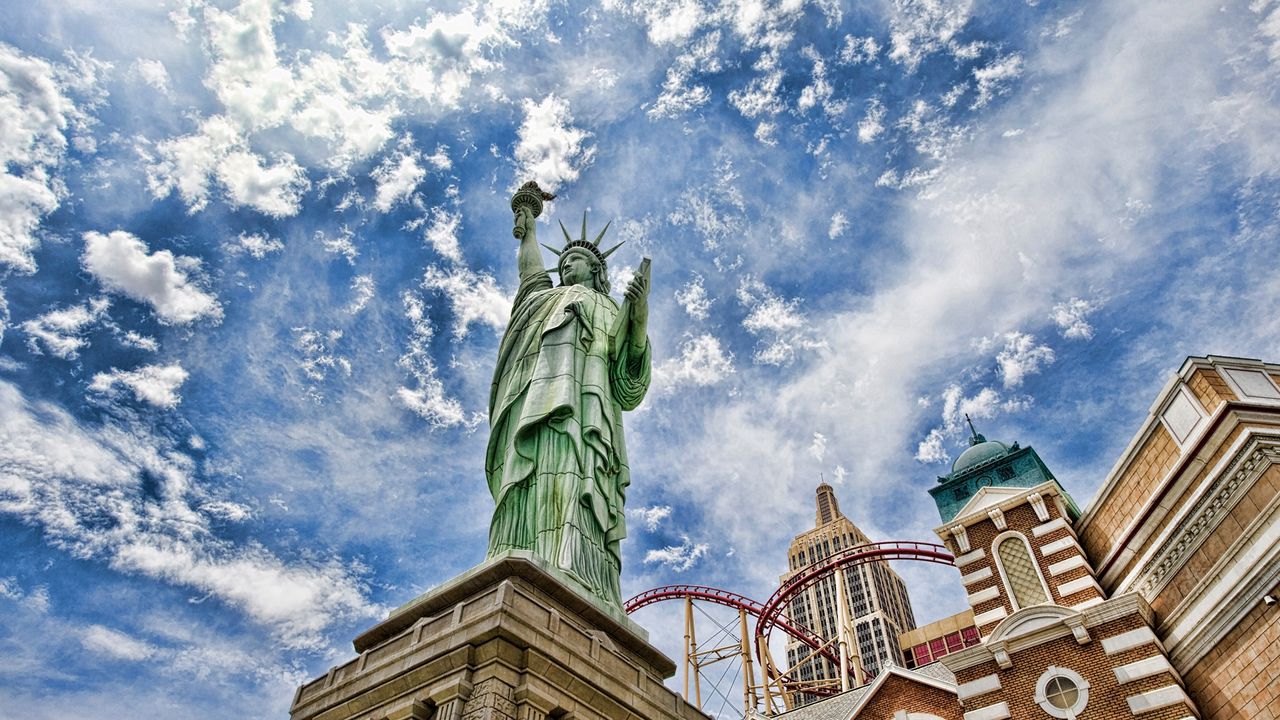 Wallpaper statue of liberty, new york, united states of america, hdr
